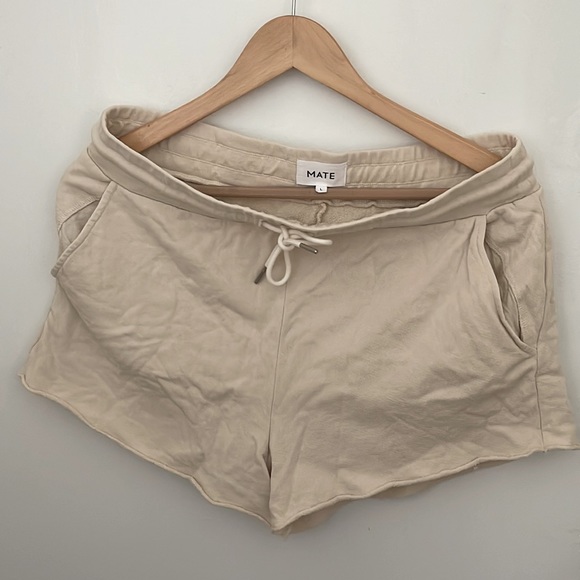 MATE The Label Organic Terry Lounge Short in Bone L G5 - Picture 3 of 3